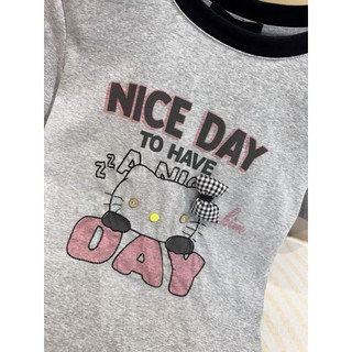Áo phông cotton MSK hình kitty Nice day nơ caro form babytee #21106