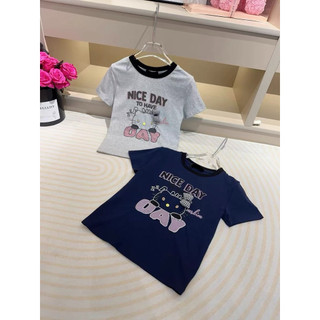 Áo phông cotton MSK hình kitty Nice day nơ caro form babytee #21106