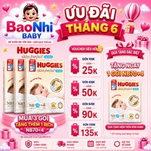 COMBO 3 Gói Tã/Bỉm Dán Huggies SkinPerfect NB70+4, với 2 vùng thấm hút