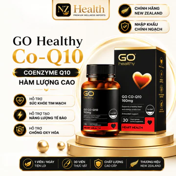 Viên uống bổ tim GO Healthy GO Co Q10 giúp khỏe tim bền mạch, giảm cholesterol máu, giảm nguy cơ tai biến