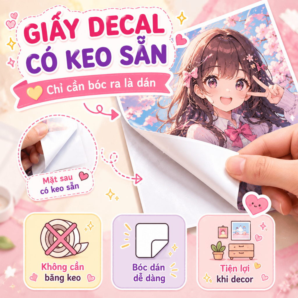 🎨 TRANH DECAL A4/A5 IN THEO YÊU CẦU – COMBO 10 TẤM BY ANIMEX 🎨