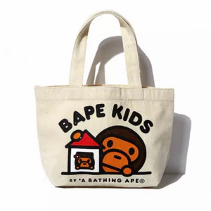 Túi Tote canvas mini khỉ baby cute , trang trí