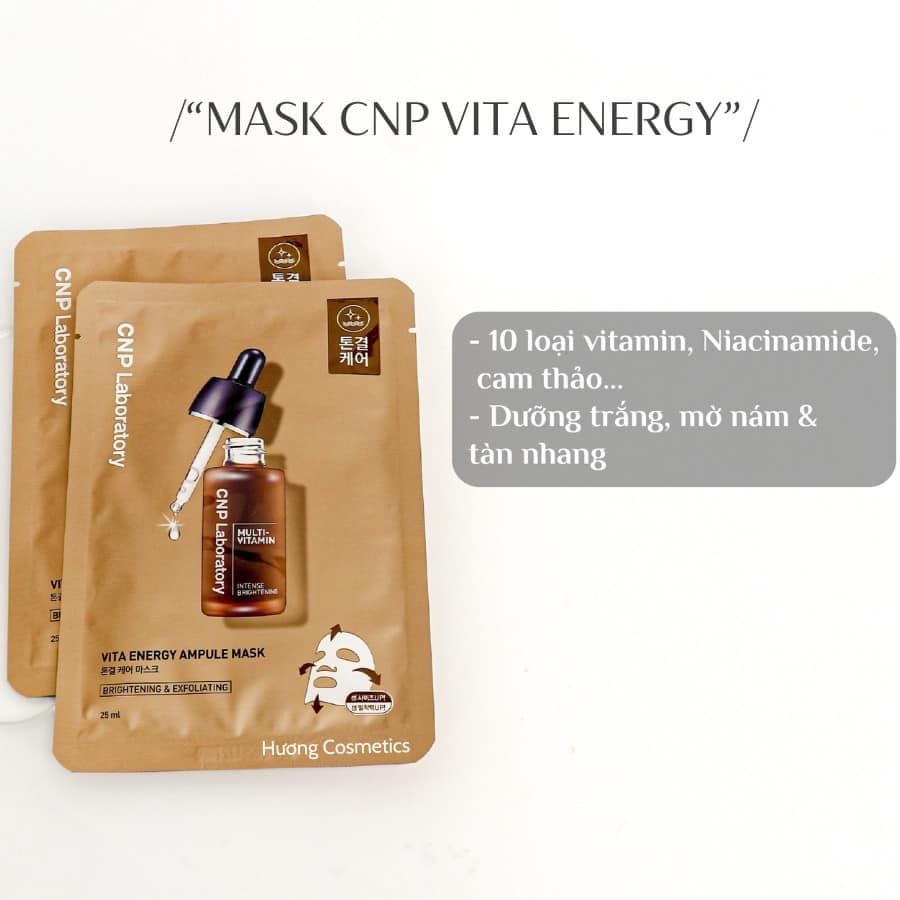 Mặt Nạ Giấy Keo Ong  CNP Laboratory Ampule Mask Siêu Dưỡng Phục Hồi Da - Ever Queen