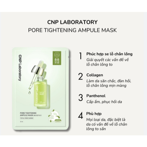 Mặt Nạ Giấy Keo Ong  CNP Laboratory Ampule Mask Siêu Dưỡng Phục Hồi Da - Ever Queen