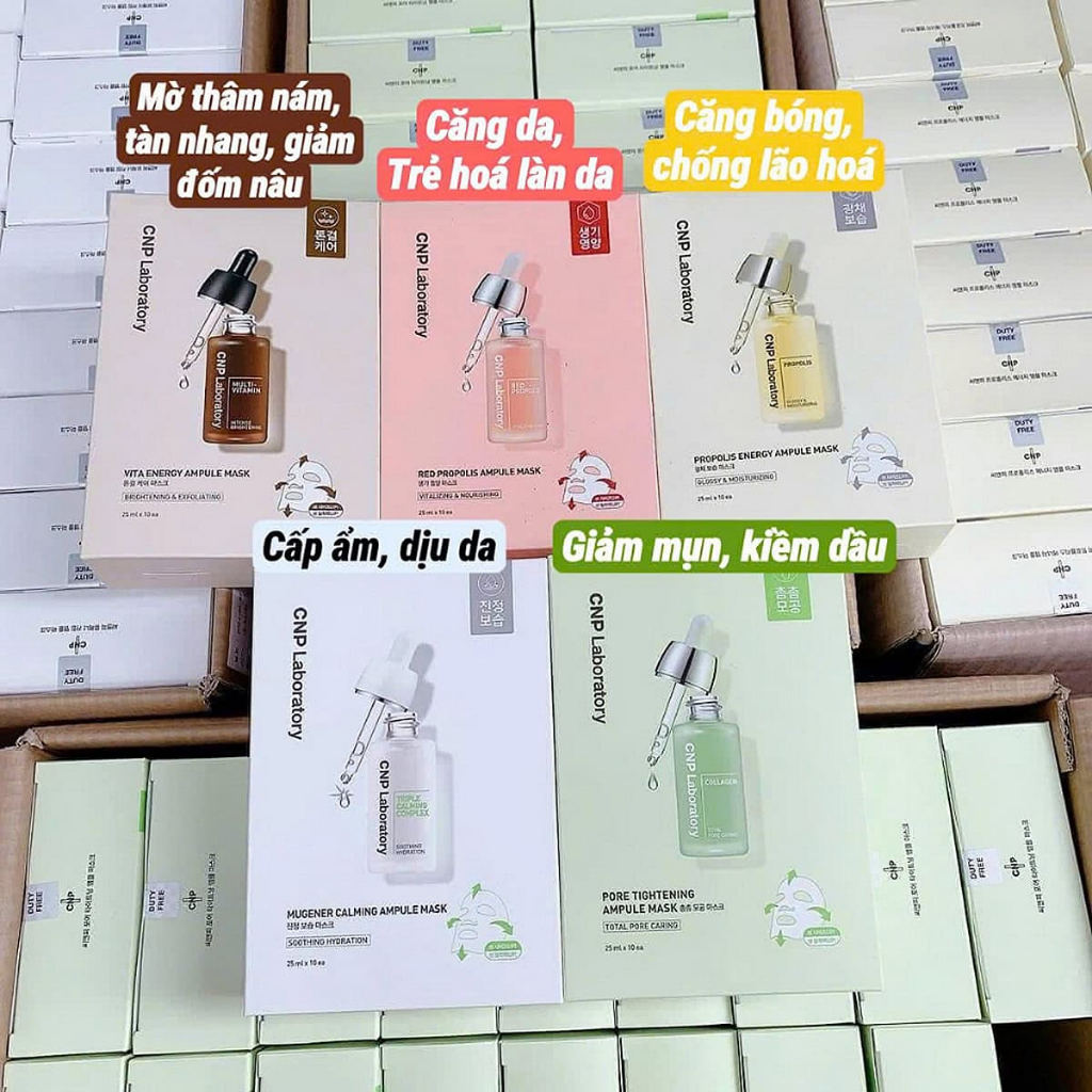 Mặt Nạ Giấy Keo Ong  CNP Laboratory Ampule Mask Siêu Dưỡng Phục Hồi Da - Ever Queen