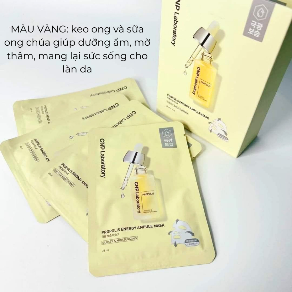 Mặt Nạ Giấy Keo Ong  CNP Laboratory Ampule Mask Siêu Dưỡng Phục Hồi Da - Ever Queen