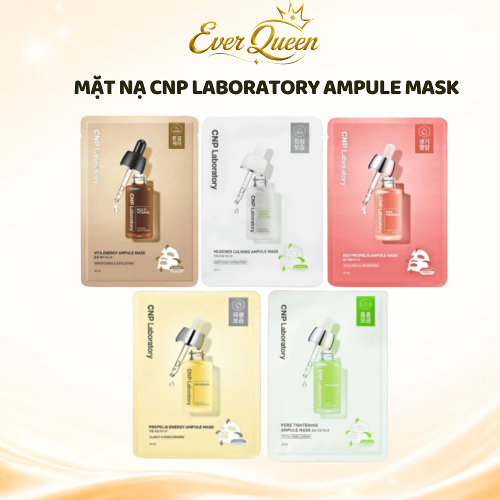 Mặt Nạ Giấy Keo Ong  CNP Laboratory Ampule Mask Siêu Dưỡng Phục Hồi Da - Ever Queen
