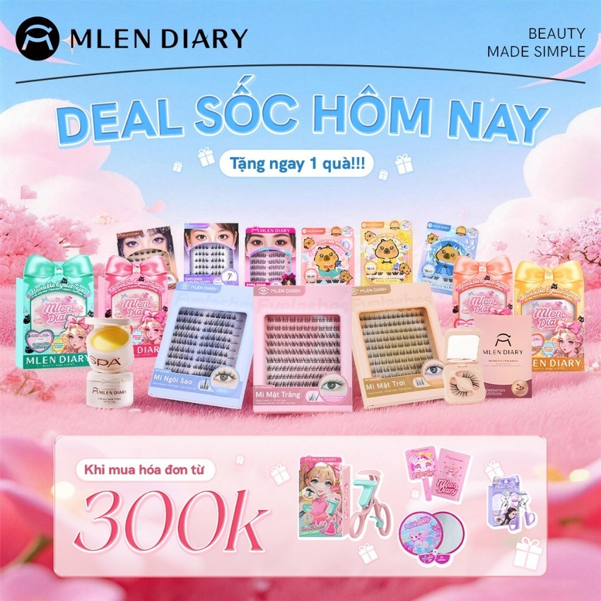 MLEN DIARY Mi Giả Sẵn Keo Bst Các Loài Hoa Lông Mi Cụm Mềm Mại Tự Nhiên, Có Thể Tái Sử Dụng