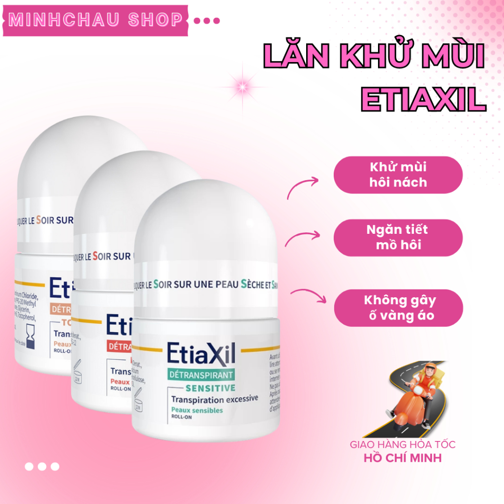 (Chính hãng) Lăn khử mùi Etiaxil Détranspirant 15ml - Ngăn tiết mồ hôi và khử mùi hiệu quả cho cơ thể