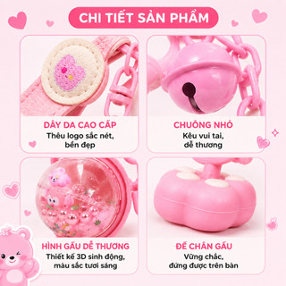 Móc Khóa Gấu Qủa Cầu Ngọt Ngào Dễ Thương Lắc Phát Ra Âm Thanh Treo Balo Chìa Khóa