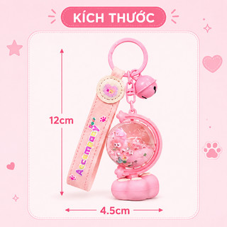 Móc Khóa Gấu Qủa Cầu Ngọt Ngào Dễ Thương Lắc Phát Ra Âm Thanh Treo Balo Chìa Khóa