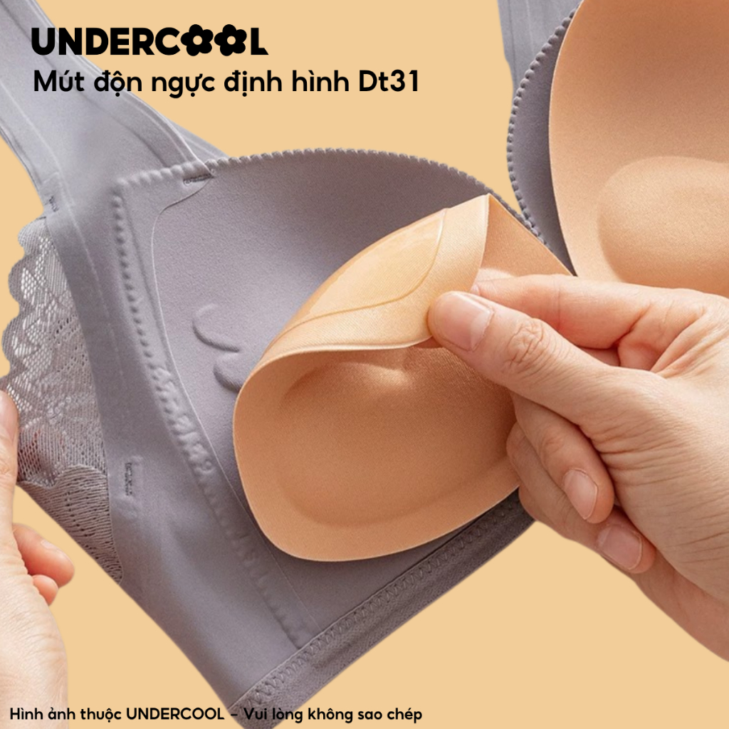 Mút Độn Ngực Định Hình UNDERCOOL Đệm Dày 2.5cm Thiết Kế 3D Tàng Hình Siêu Dính Nâng Vòng 1 Tự Nhiên Dt31