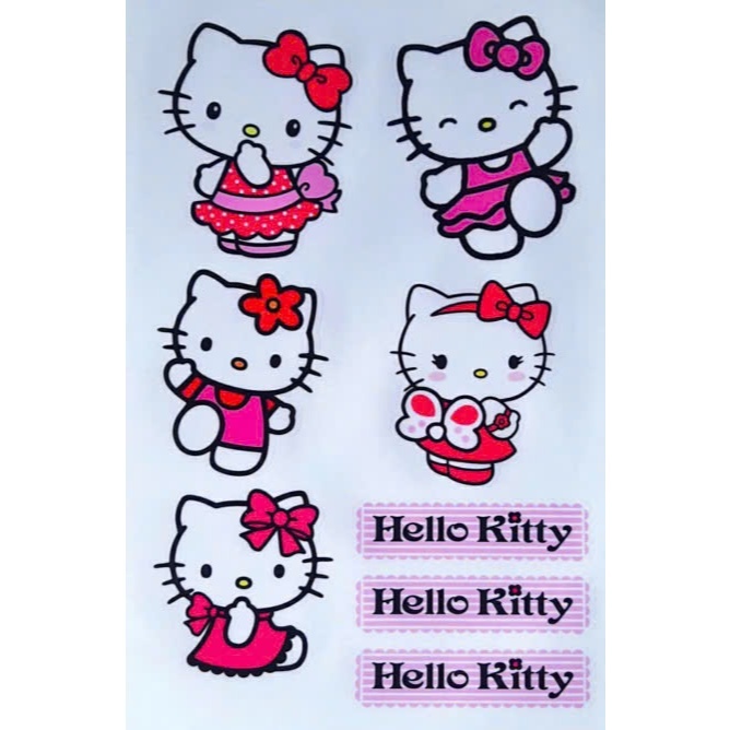 Bộ Tem Trong HELLO KITTY Dán đa vị trí, Tem 3 lớp, không ảnh hưởng đến màu sơn của xe