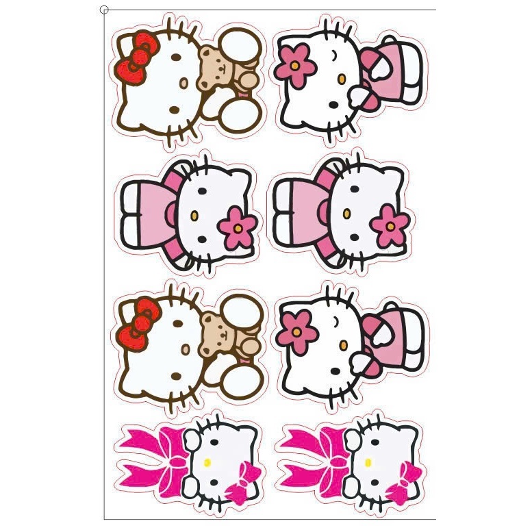 Bộ Tem Trong HELLO KITTY Dán đa vị trí, Tem 3 lớp, không ảnh hưởng đến màu sơn của xe