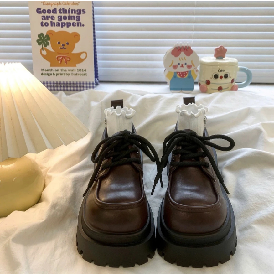 Giày Oxford Nữ Phong Cách Anh Quốc, Giày Học Sinh Nữ Buộc Dây Vintage Hot Trend 2026 Đi Học Đi Chơi | Tiệm Giày Quỳnh An