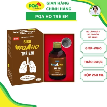 Siro PQA Ho Trẻ Em 250ml – Siro Ho Thảo Dược Giảm Ho, Giảm Đờm, Ngứa Họng, Khản Tiếng Cho Bé