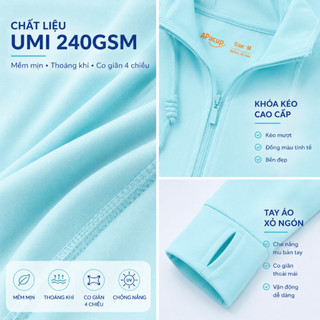 Áo Khoác Chống Nắng UV Nữ Umi,Thoáng Mát, Co giãn, chính hãng Apacup