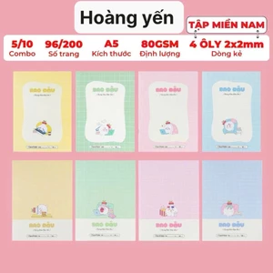 Combo 5/10 Tập Học Sinh Miền Nam A5 Classmate Vở 4 ÔLy Bao Đậu 80gsm 96/200 Trang Vở 4 ÔLi 2x2mm Giấy Chống Loá Tập Viết