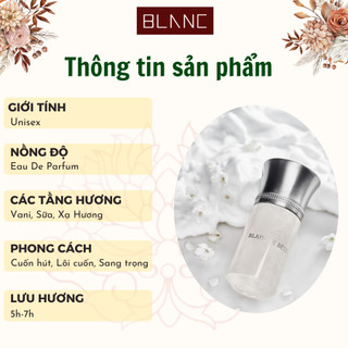 Nước Hoa Unisex Blanche Bete BLANC PERFUME, Nước Hoa Chiết 10ml Hương Thơm Ấn Tượng, Ngọt Ngào