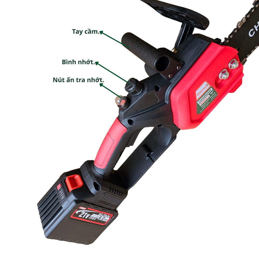Máy Cưa Xích Dùng Pin 12inch, Động Cơ Không Chổi Than Công Suất 850-1000W, Tiện Dụng, Dễ Dùng