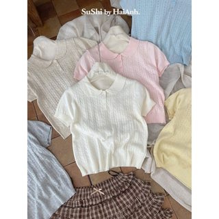 Áo len mongtoghi mềm mỏng cộc tay co giãn