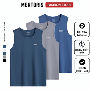 Áo ba lỗ nam chất liệu thun lạnh thông hơi Mentoris, Dáng sát nách thể thao mát và co giãn MTT01