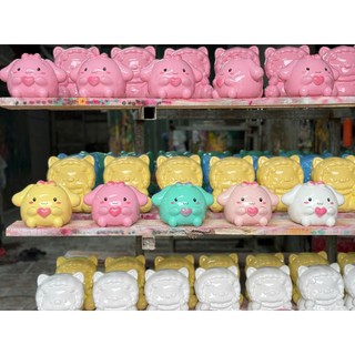 (Xả Kho) Lợn/Heo/Ống tiết kiệm Cinnamoroll tai dài thạch cao có 5 màu, làm quà tặng và trang trí cho mọi người lựa chọn.
