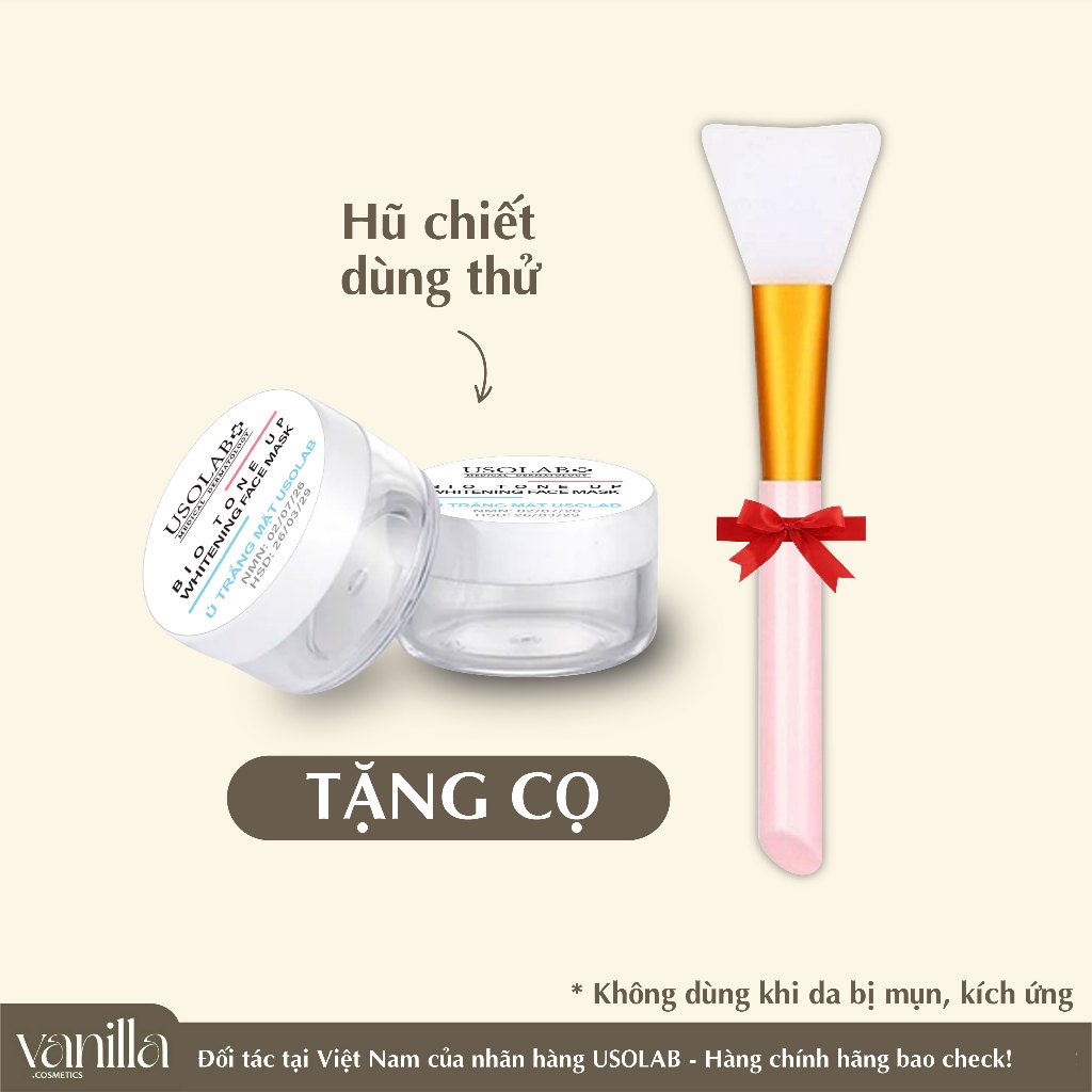 [Hàng Công Ty] Kem Ủ Trắng Usolab Bio Tone Up Whitening Body Mask Tại Salon Mẫu Thử Vanilla Cosmetics
