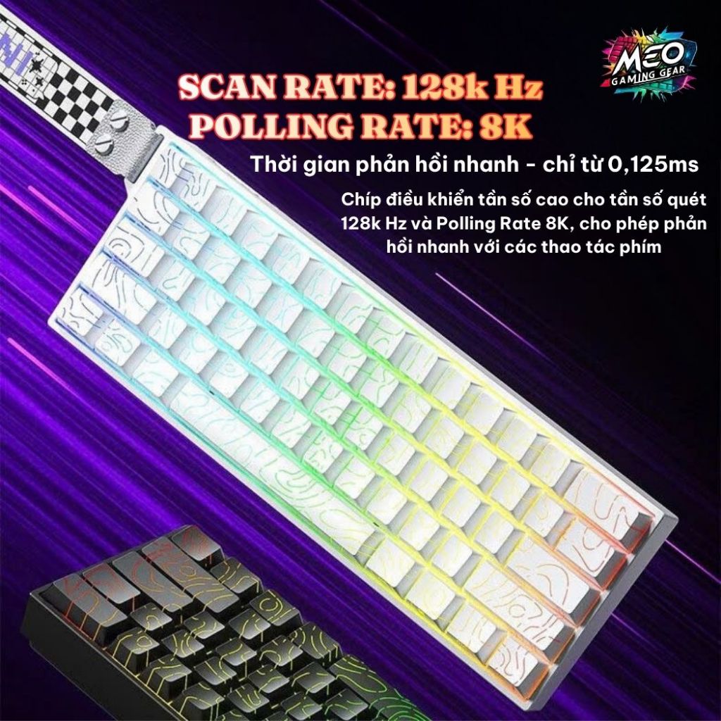 Bàn Phím Cơ Gaming Aula Mini 60 HE - Rapid Trigger Switch Nam Châm Polling Rate 8k - RT 0.01mm | BigBuy360 - bigbuy360.vn