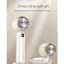 Quạt cầm tay mini 5 cấp độ gió, thiết kế gấp gọn tiện lợi, màn hình LED hiển thị pin