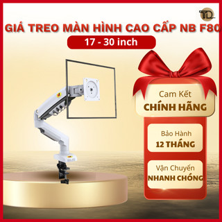 Giá Treo Màn Hình Máy Tính Kẹp Bàn NB F80 MÀU TRẮNG (17 - 30 Inch) - Arm Treo Màn Hình Thủy Lực Tải Trọng 2-9kg