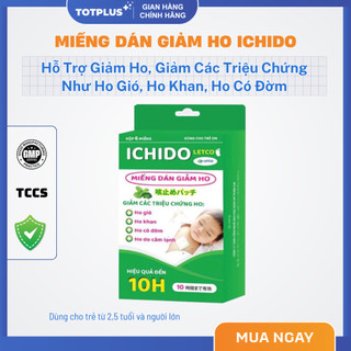 Miếng Dán Giảm Ho Ichido Letco - Hỗ Trợ Giảm Ho Gió, Ho Khan, Ho Có Đờm - Hộp 6 Miếng