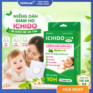 Miếng Dán Giảm Ho Ichido Letco - Hỗ Trợ Giảm Ho Gió, Ho Khan, Ho Có Đờm - Hộp 6 Miếng