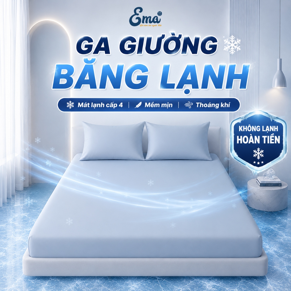 Ga giường băng lạnh EMA, bọc đệm siêu mát mùa hè - Không lạnh hoàn tiền | BigBuy360 - bigbuy360.vn
