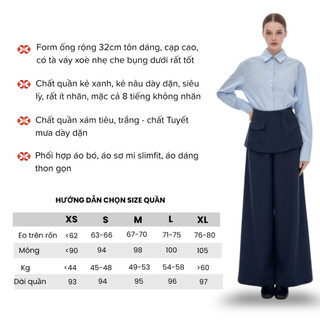Quần váy nữ công sở, quần váy ống rộng đi làm thanh lịch, quần váy kẻ, có túi hộp Minicica Q03