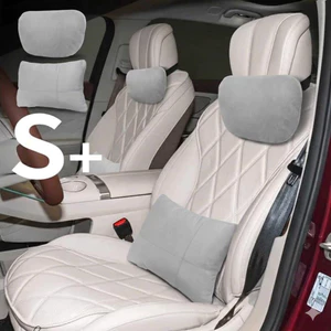 Gối Tựa Đầu Dựa Lưng Ô Tô Xe Hơi Vải Da Lộn Maybach Cao Cấp Siêu Mềm Chống Đau Mỏi