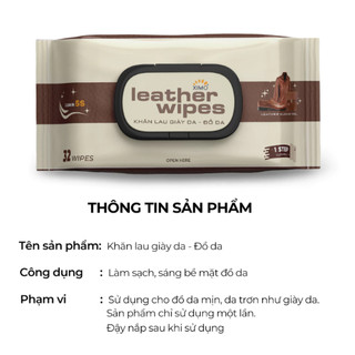 Khăn Ướt Lau Đồ Da Cấp Tốc XIMO Leather Wipes – Sạch Siêu Tốc, Khử Mùi & Dưỡng Da Giày Sáng Bóng | GigaMax Home