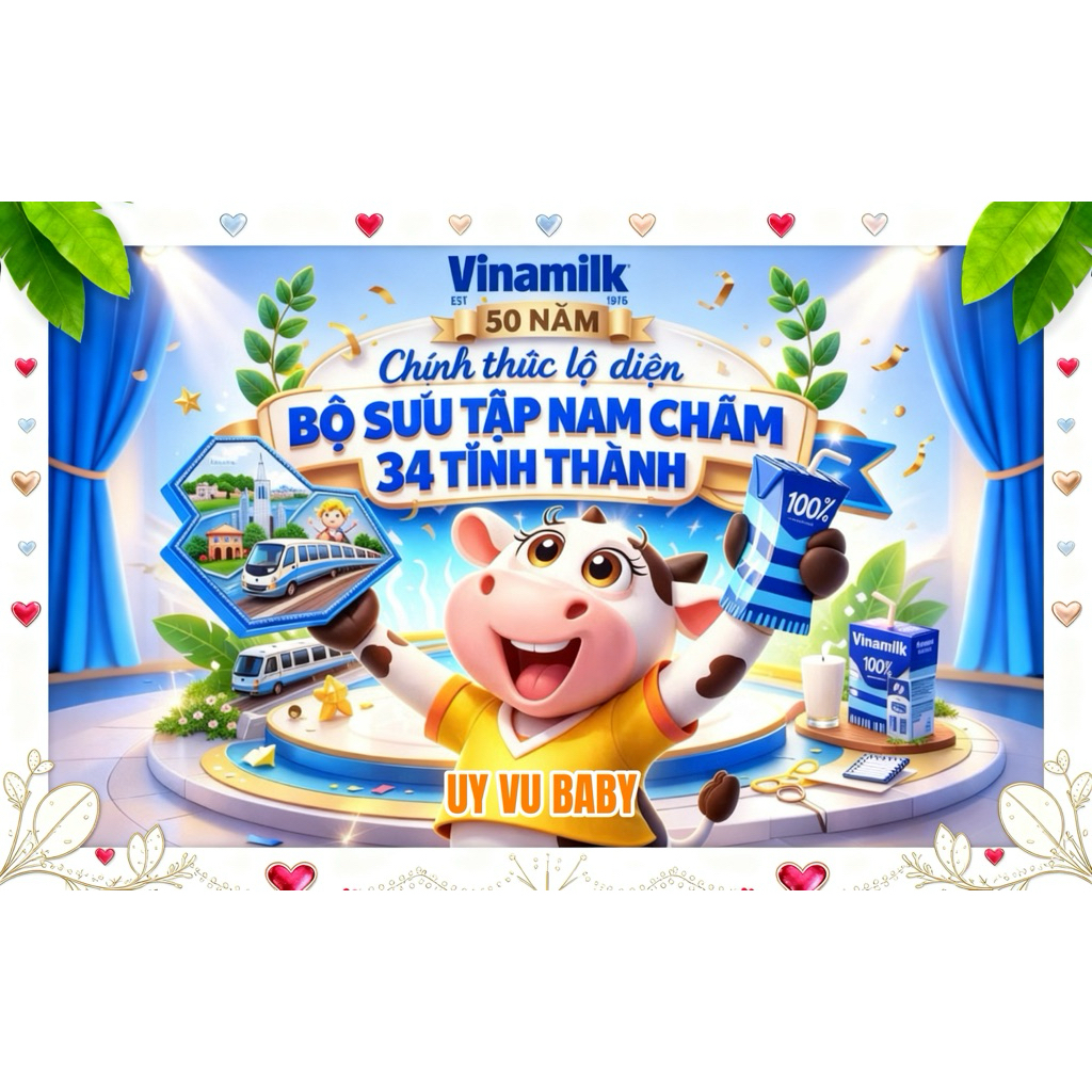 Nam châm Vinamilk 34 tỉnh thành ( Hít Tủ Lạnh ) - ( Shop có Full bộ 36 mảnh/1đơn)