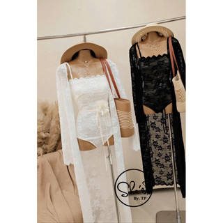 Set Bikini 1 Mảnh Ren Dây Hoa Mix Choàng Chuẩn She’s