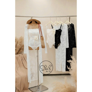 Set Bikini 1 Mảnh Ren Dây Hoa Mix Choàng Chuẩn She’s