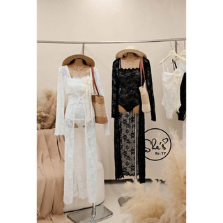 Set Bikini 1 Mảnh Ren Dây Hoa Mix Choàng Chuẩn She’s