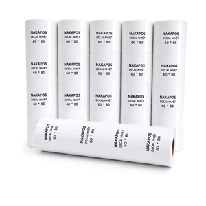 Giấy In Nhiệt 60x80 mm - 6x8 cm Sẵn keo chắc chắn nét 60*80 chữ sắc mịn 6*8 Tem Mã Vạch [10 CUỘN ]