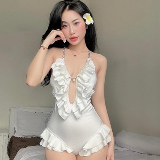 Bikini liền viền bèo dây lưng fo chất siêu đỉnh mới về 82208