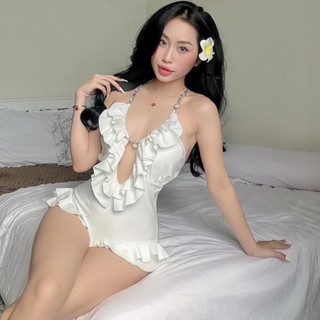 Bikini liền viền bèo dây lưng fo chất siêu đỉnh mới về 82208