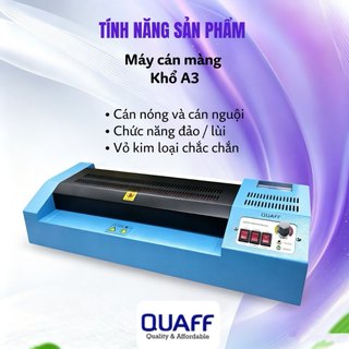 QUAFF Máy cán màng A3 khổ lớn – Cán nóng/lạnh – Vỏ kim loại – Ép 250mic – Chống kẹt – Bảo vệ tài liệu,thỏa sức sáng tạo