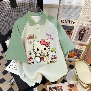 Áo polo bé gái, áo phông có cổ bé gái fom rộng chất vải poly cá sấu dày dặn hình in pet 5D sắc nét cho bé 25-53kg(T03)