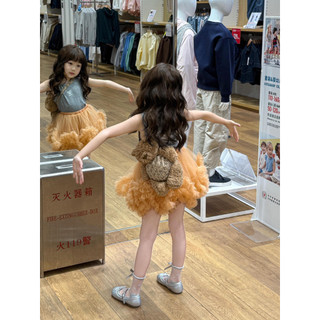 order quảng châu- chân váy tutu cam xoè dáng mới cho bé gái