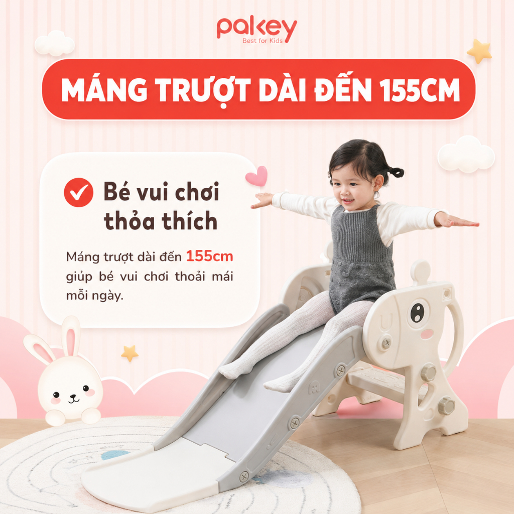 [Ship Hoả Tốc] Cầu Trượt Cho Bé Trong Nhà, Ngoài Trời Hình Hươu Có Kèm Vòng Bóng Rổ Và Bóng Rổ Mẫu Mới 2026 - KS04