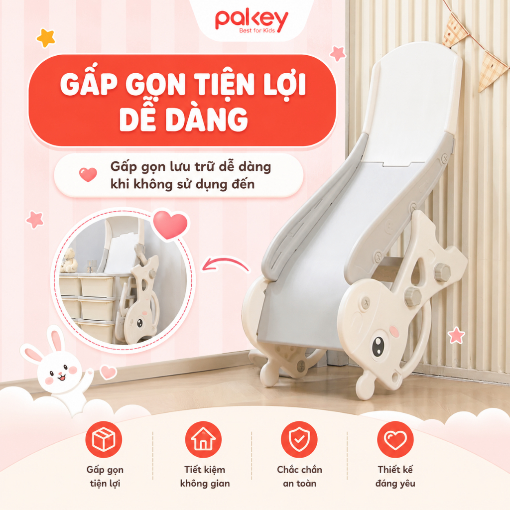 [Ship Hoả Tốc] Cầu Trượt Cho Bé Trong Nhà, Ngoài Trời Hình Hươu Có Kèm Vòng Bóng Rổ Và Bóng Rổ Mẫu Mới 2026 - KS04