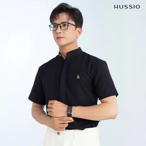Áo sơ mi nam tay ngắn FASY, chất liệu AIRlinen công nghệ vải thoáng mát, giảm nhăn, mềm mại - HUSSIO